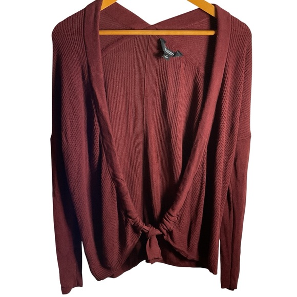 Simply Vera Vera Wang Sweaters - Simply Vera Vera Wang Rust Cardigan Open Front with Tie